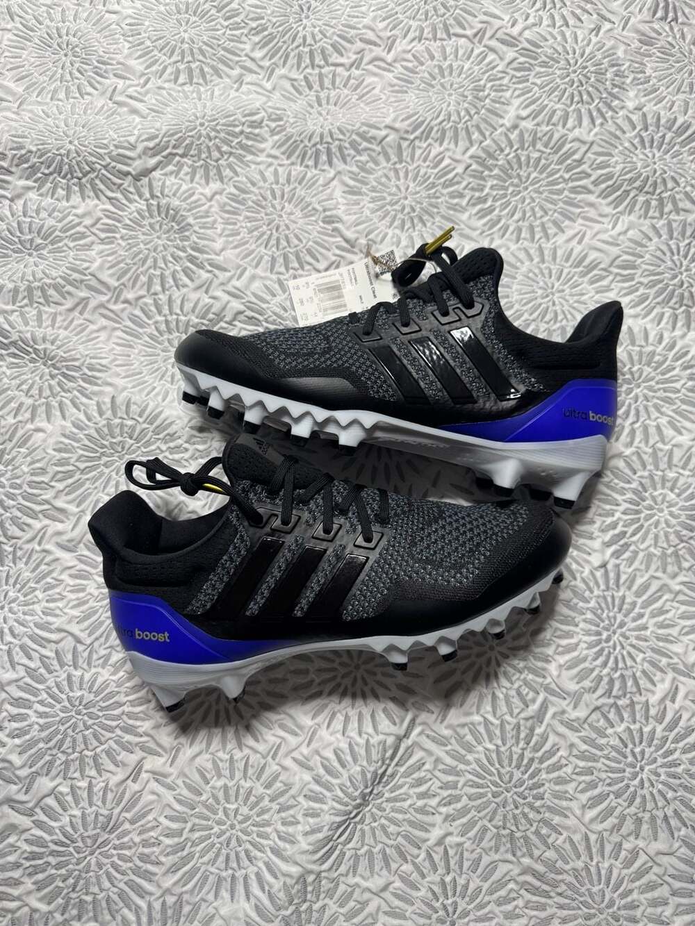 Adidas Ultraboost Football Cleats Black Blue JP7410 Men's Size 10